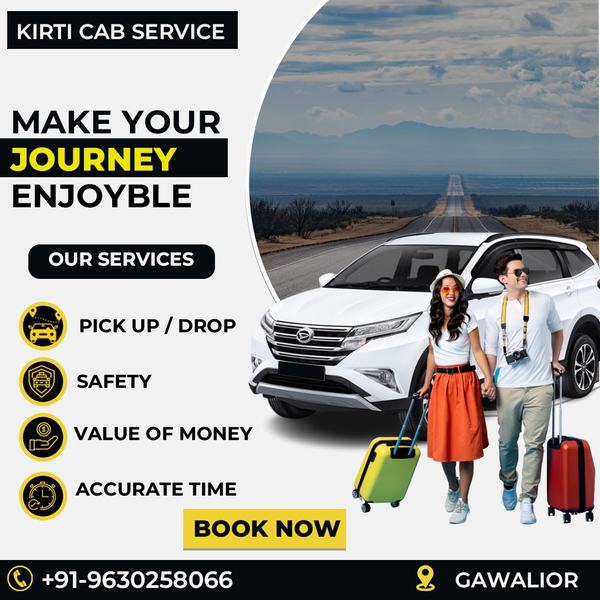 Cover photo of Kirti Cab Service - Taxi Service Gwalior / Airport Car Rental Gwalior / Tempo Traveller Rent Gwalior / One Way Taxi